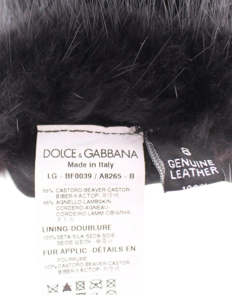 Elegant Elbow Length Leather Gloves Dolce & Gabbana