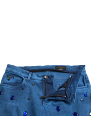 Crystal Embellished Skinny Denim Jeans Dolce & Gabbana