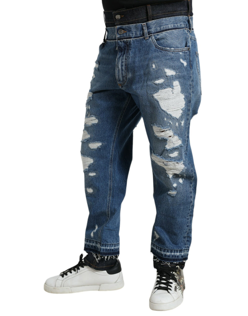 Chic Skinny Tattered Denim Jeans Dolce & Gabbana