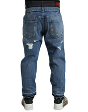 Chic Skinny Tattered Denim Jeans Dolce & Gabbana