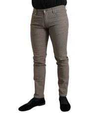 Elegant Brown Cotton Stretch Skinny Pants Dolce & Gabbana