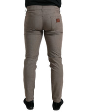 Elegant Brown Cotton Stretch Skinny Pants Dolce & Gabbana