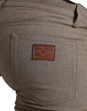 Elegant Brown Cotton Stretch Skinny Pants Dolce & Gabbana