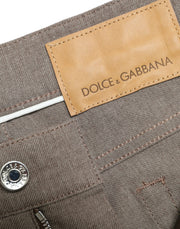 Elegant Brown Cotton Stretch Skinny Pants Dolce & Gabbana