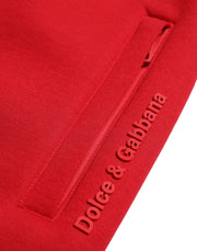 Sizzling Red Cotton Blend Jogger Pants Dolce & Gabbana