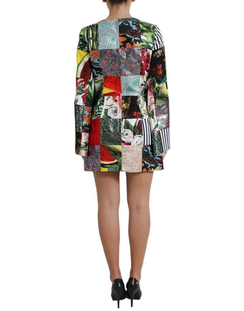 Floral Jacquard Mini Shift Dress Masterpiece Dolce & Gabbana