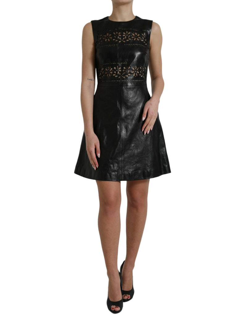 Elegant Black A-Line Mini Dress Valentino