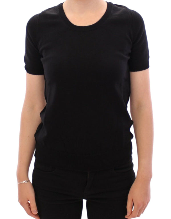 Elegant Black Cotton Crew-neck Tee Dolce & Gabbana