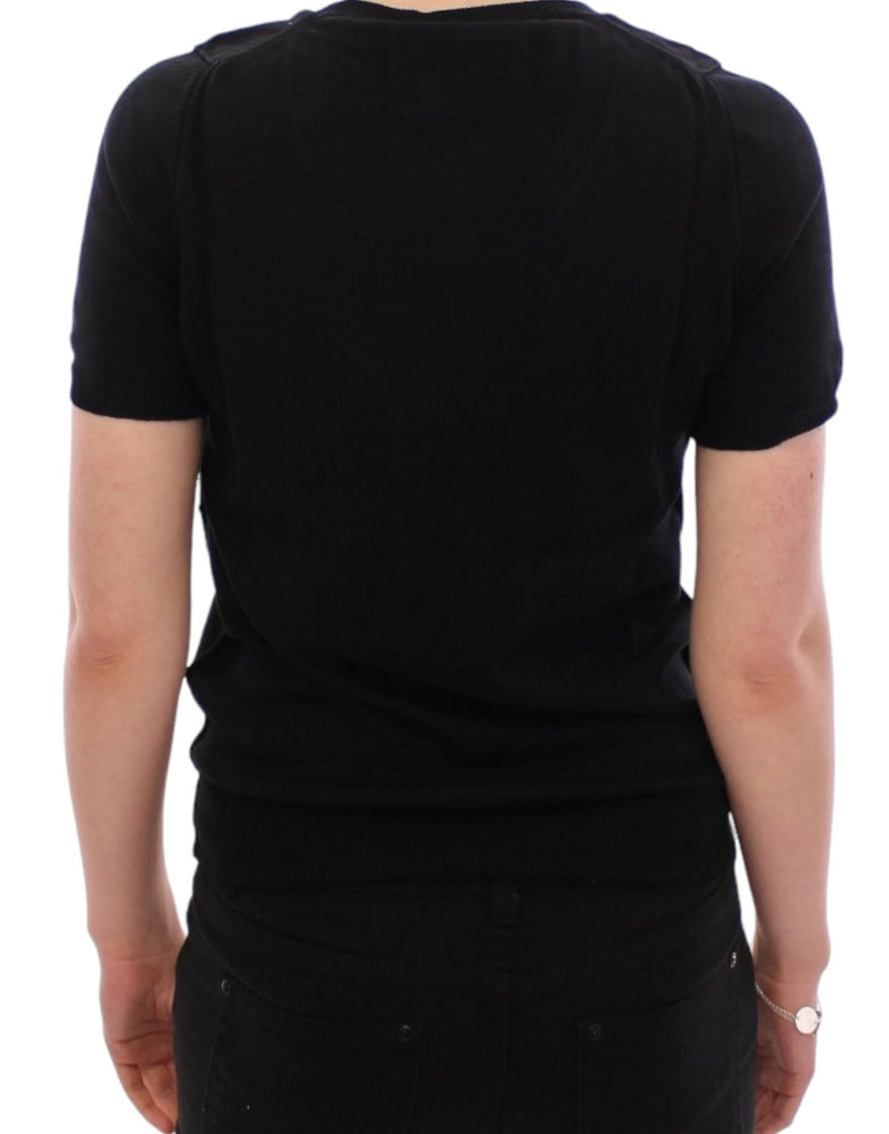 Elegant Black Cotton Crew-neck Tee Dolce & Gabbana