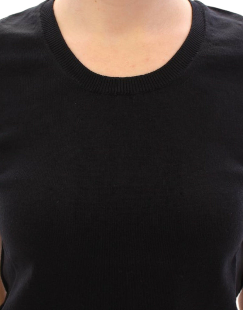 Elegant Black Cotton Crew-neck Tee Dolce & Gabbana