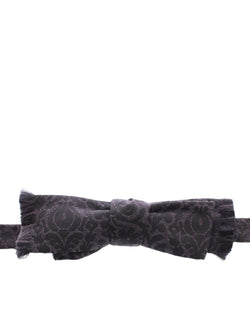 Elegant Black Paisley Silk-Wool Blend Bow Tie Dolce & Gabbana