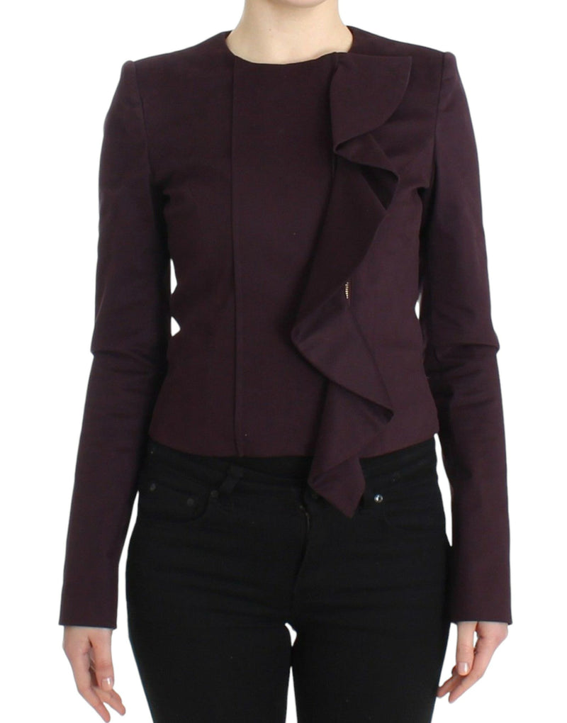 Elegant Purple Cotton Blend Blazer GF Ferre