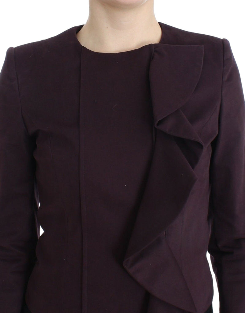 Elegant Purple Cotton Blend Blazer GF Ferre