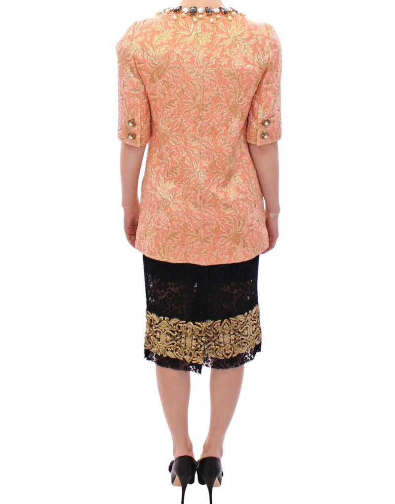 Exclusive Crystal Brocade Coat Jacket Dolce & Gabbana