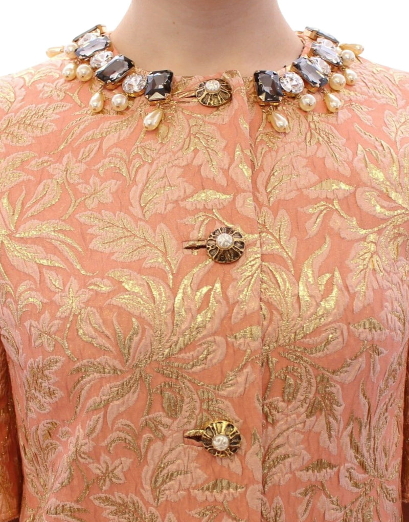 Exclusive Crystal Brocade Coat Jacket Dolce & Gabbana