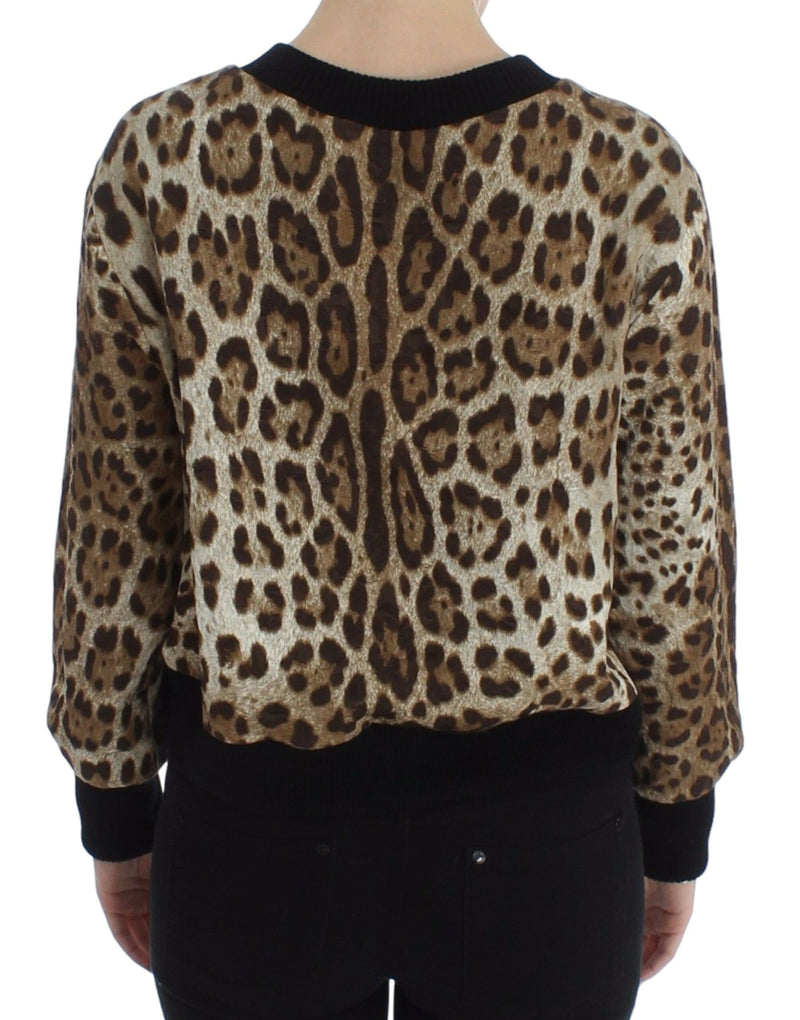 Elegant Leopard Print Short Sweater Top Dolce & Gabbana