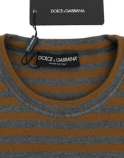 Yellow & Gray Striped Oversized Sweater Dolce & Gabbana