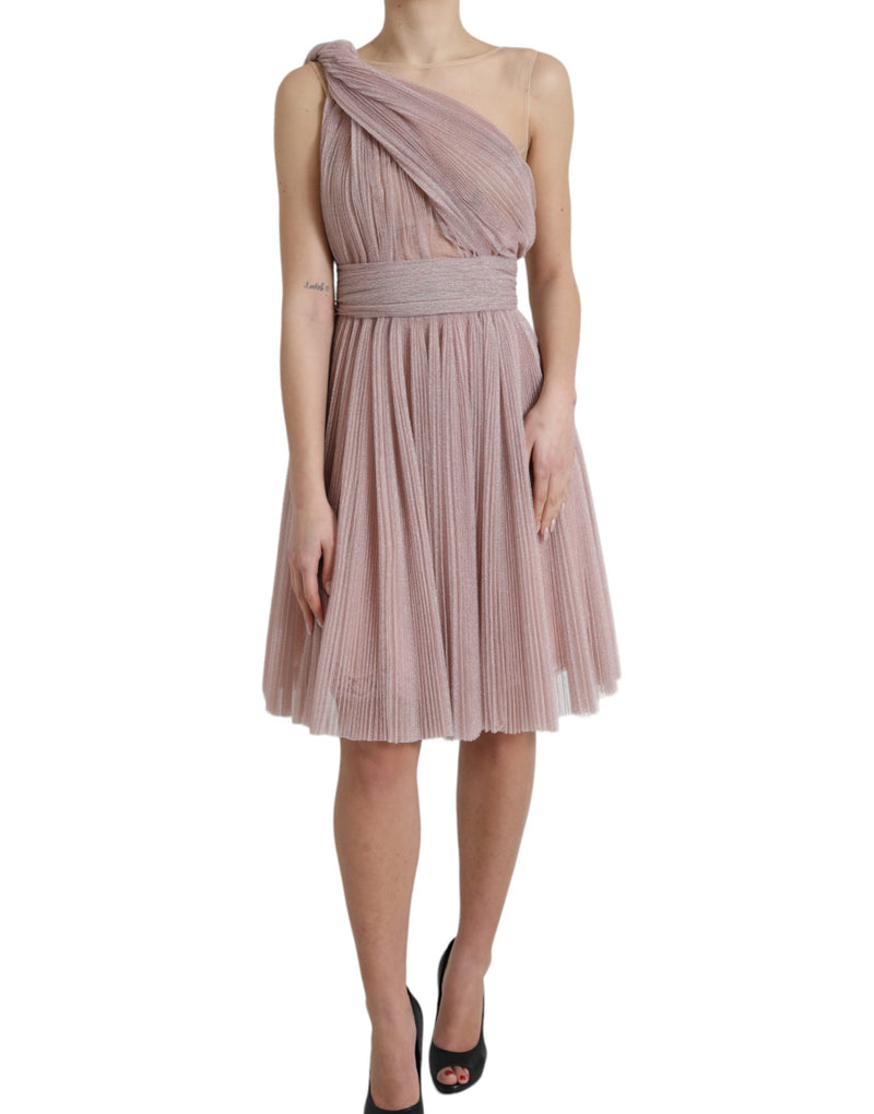 Elegant Asymmetrical Pink Tulle Dress Dolce & Gabbana