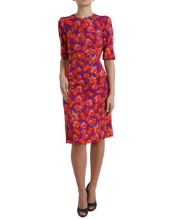 Vibrant Floral Silk Charmeuse Dress Dolce & Gabbana