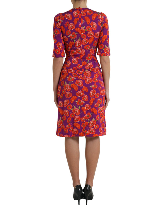 Vibrant Floral Silk Charmeuse Dress Dolce & Gabbana