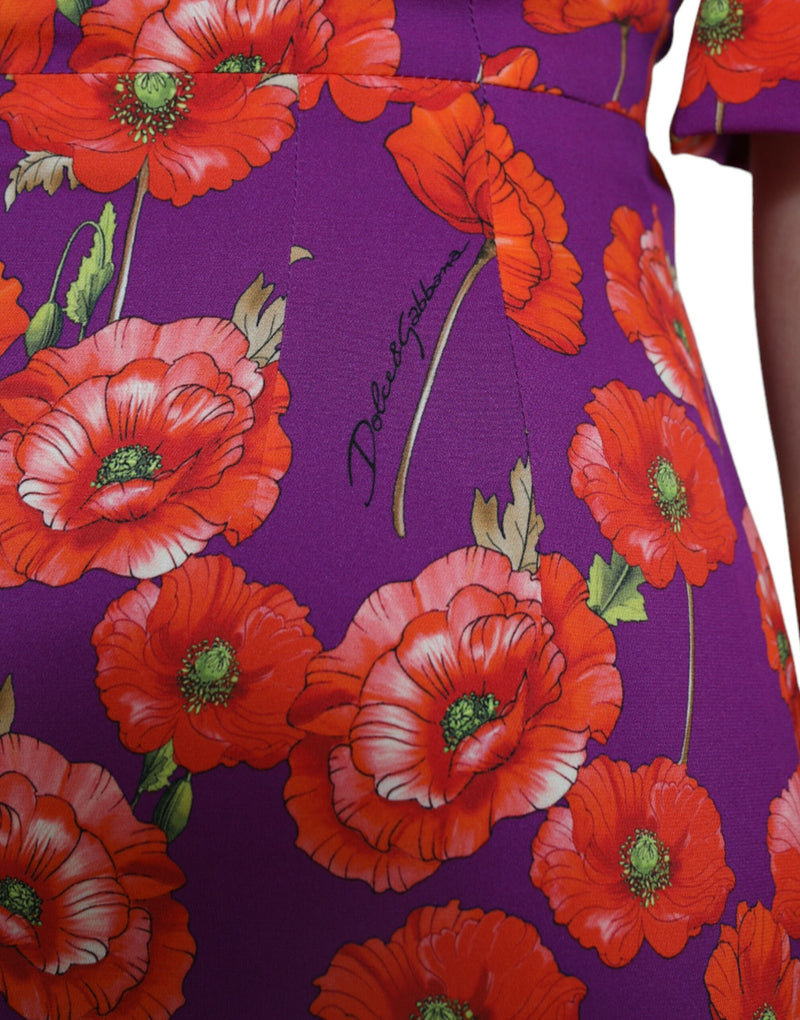 Vibrant Floral Silk Charmeuse Dress Dolce & Gabbana