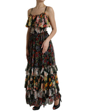 Vibrant Silk Floral Maxi Dress Dolce & Gabbana