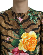 Animal & Floral Print Mini Shift Dress Dolce & Gabbana