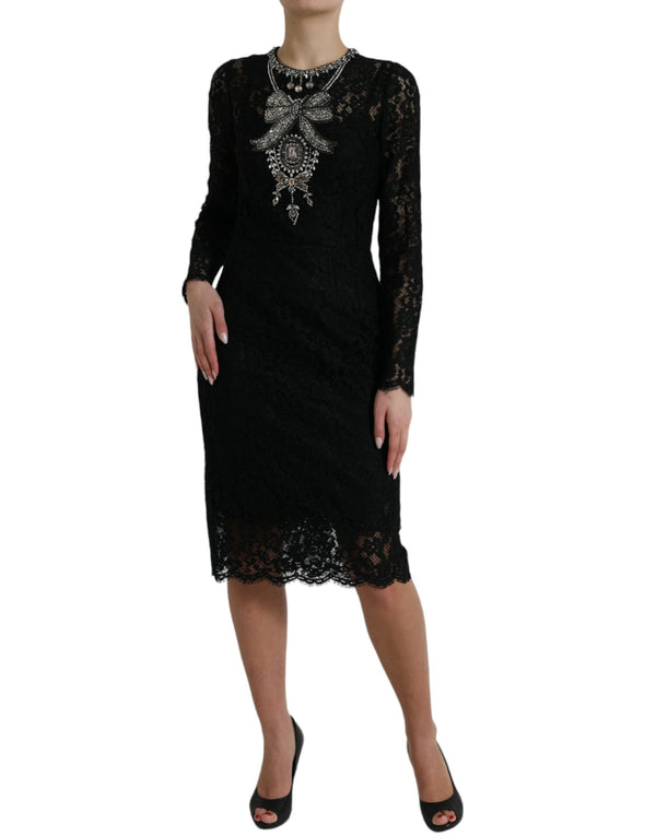 Elegant Crystal-Embellished Sheath Dress Dolce & Gabbana