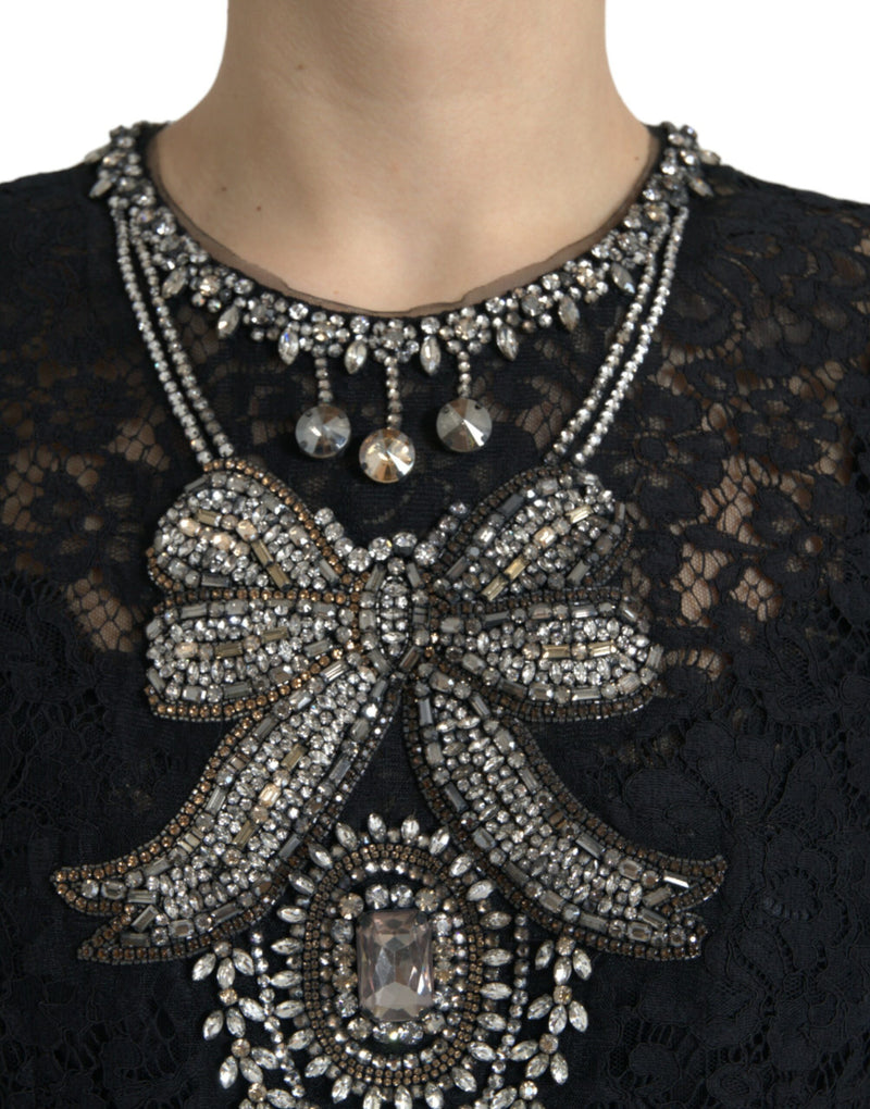 Elegant Crystal-Embellished Sheath Dress Dolce & Gabbana