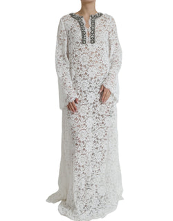 Elegant White Shift Dress with Crystal Embellishment Dolce & Gabbana