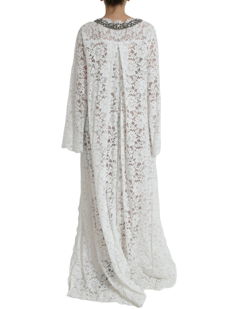 Elegant White Shift Dress with Crystal Embellishment Dolce & Gabbana