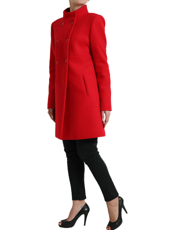 Elegant Red Double Breasted Long Coat Liu Jo