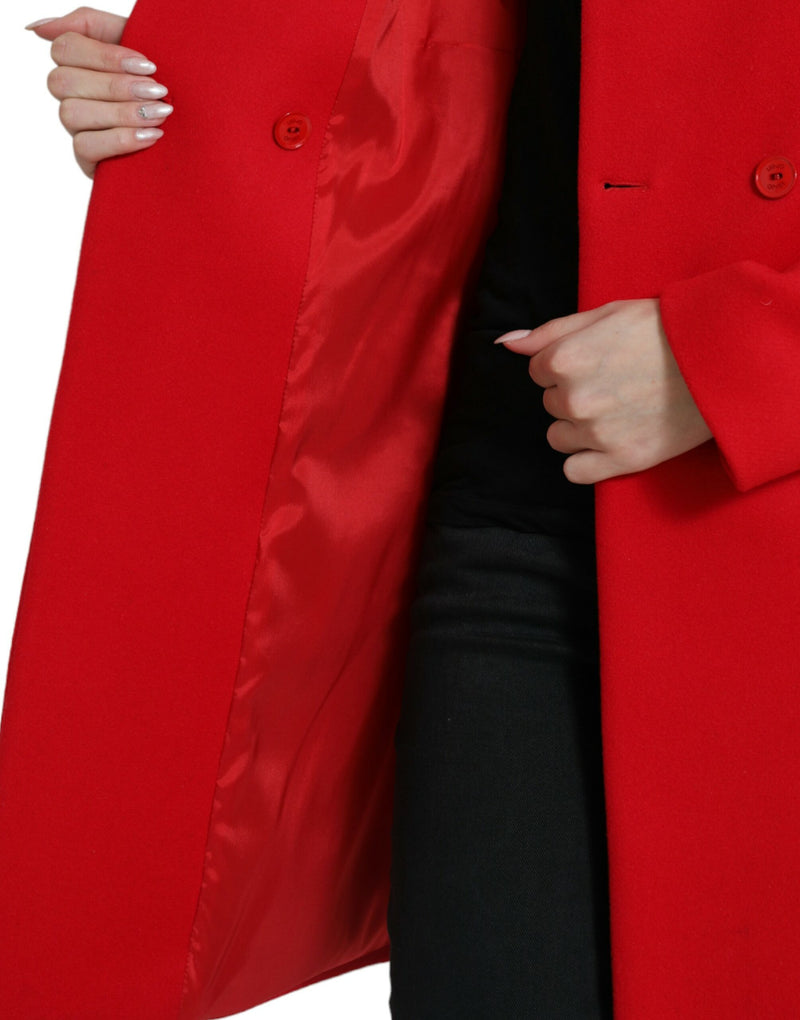 Elegant Red Double Breasted Long Coat Liu Jo