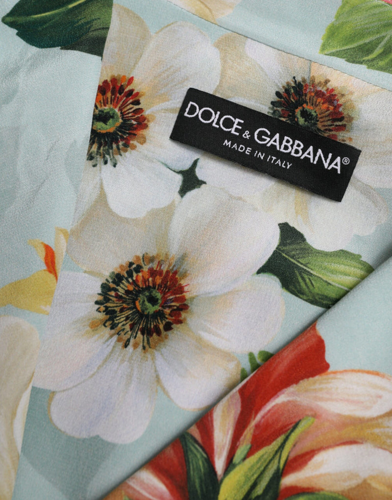 Elegant Floral Silk Trench Jacket Dolce & Gabbana