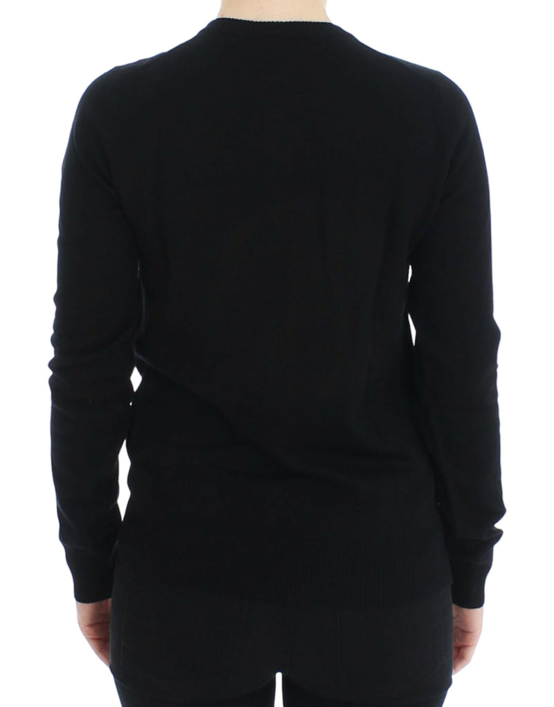 Elegant Black Wool Cardigan Sweater Dolce & Gabbana