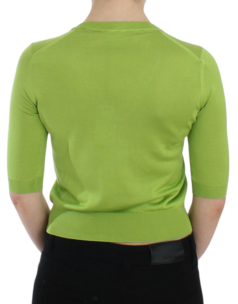 Emerald Green Wool V-Neck Pullover Dolce & Gabbana