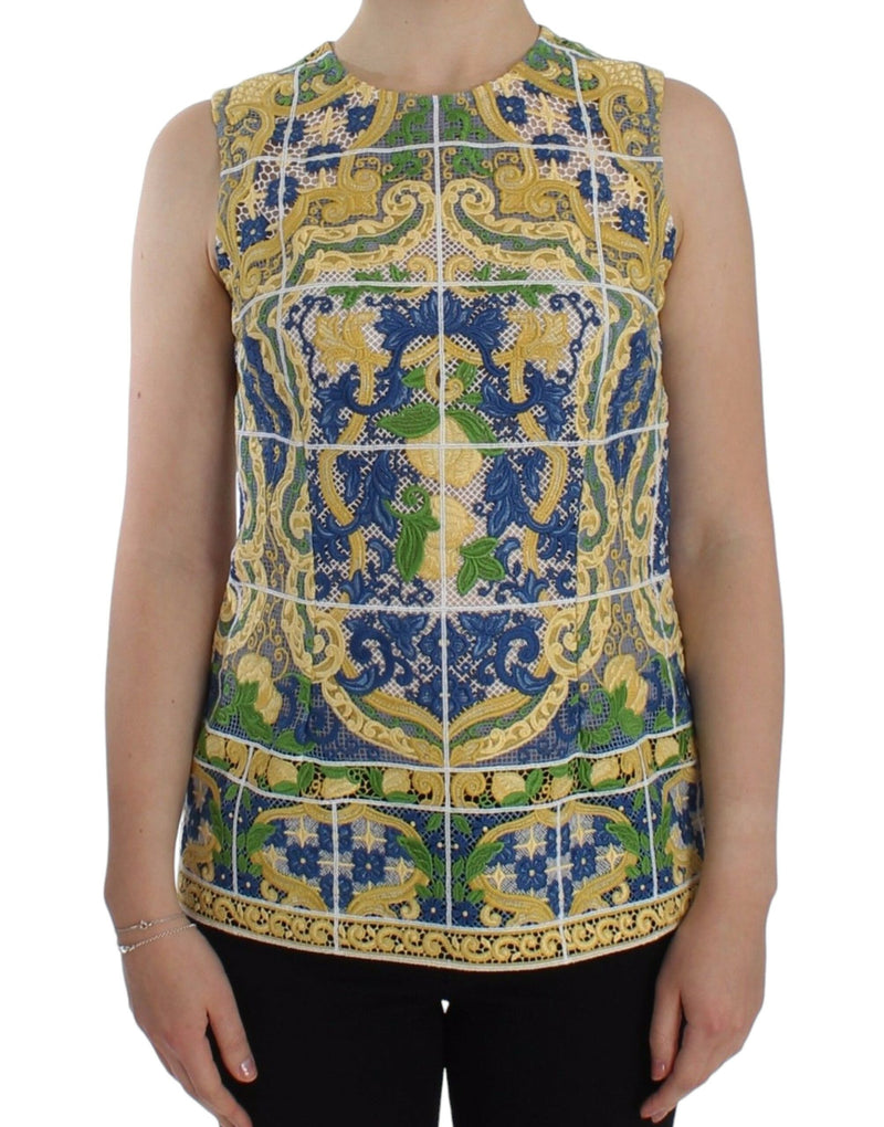 Majolica Embroidered Sleeveless Elegance Dolce & Gabbana