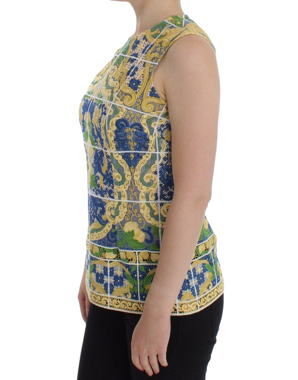 Majolica Embroidered Sleeveless Elegance Dolce & Gabbana