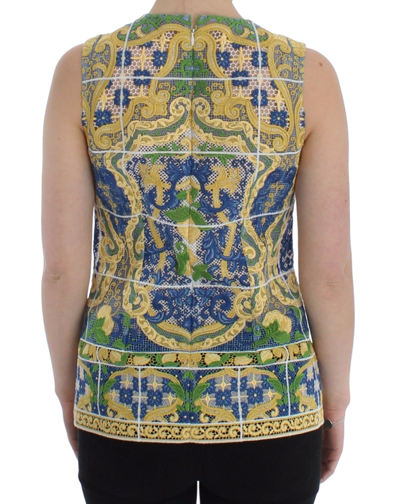 Majolica Embroidered Sleeveless Elegance Dolce & Gabbana