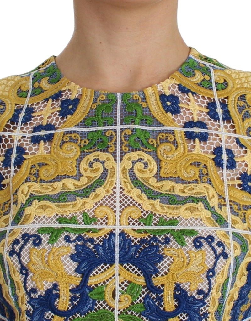 Majolica Embroidered Sleeveless Elegance Dolce & Gabbana