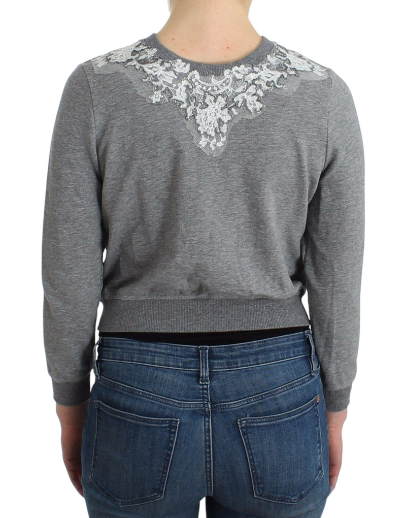 Chic Gray Cotton Blend Short Cardigan Ermanno Scervino