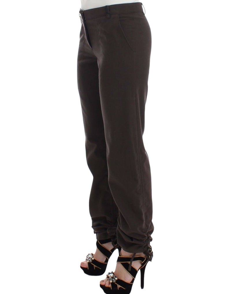 Chic Brown Cotton Dress Pants Ermanno Scervino