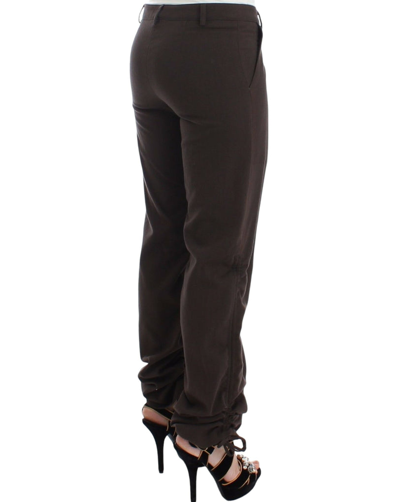 Chic Brown Cotton Dress Pants Ermanno Scervino