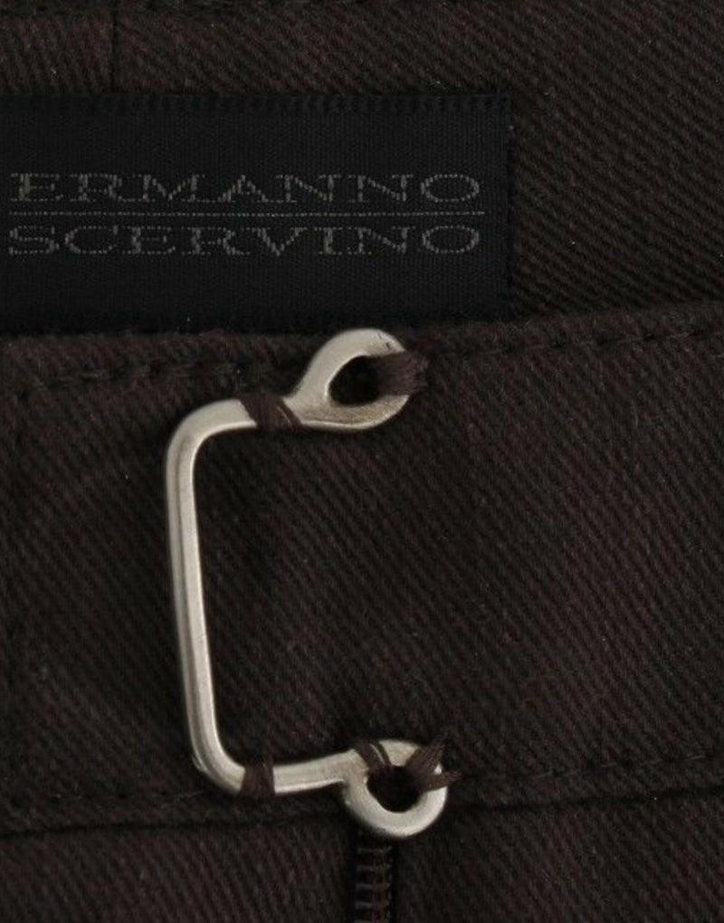 Chic Brown Cotton Dress Pants Ermanno Scervino