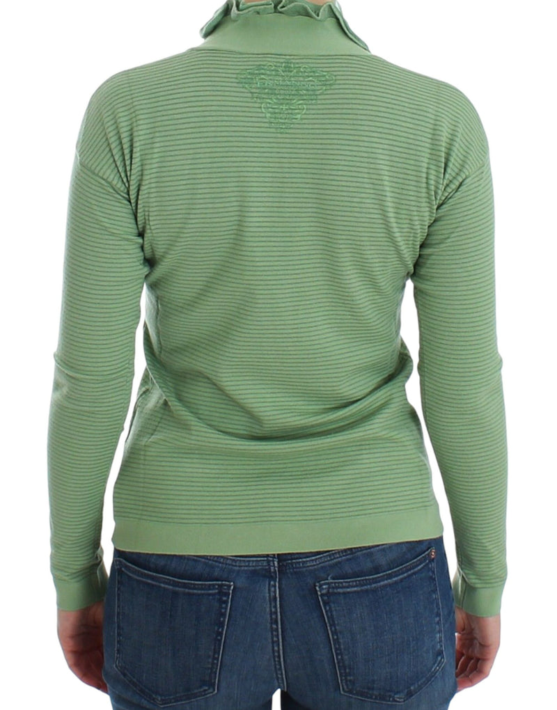 Elegant Green Striped Wool Blend Sweater Ermanno Scervino