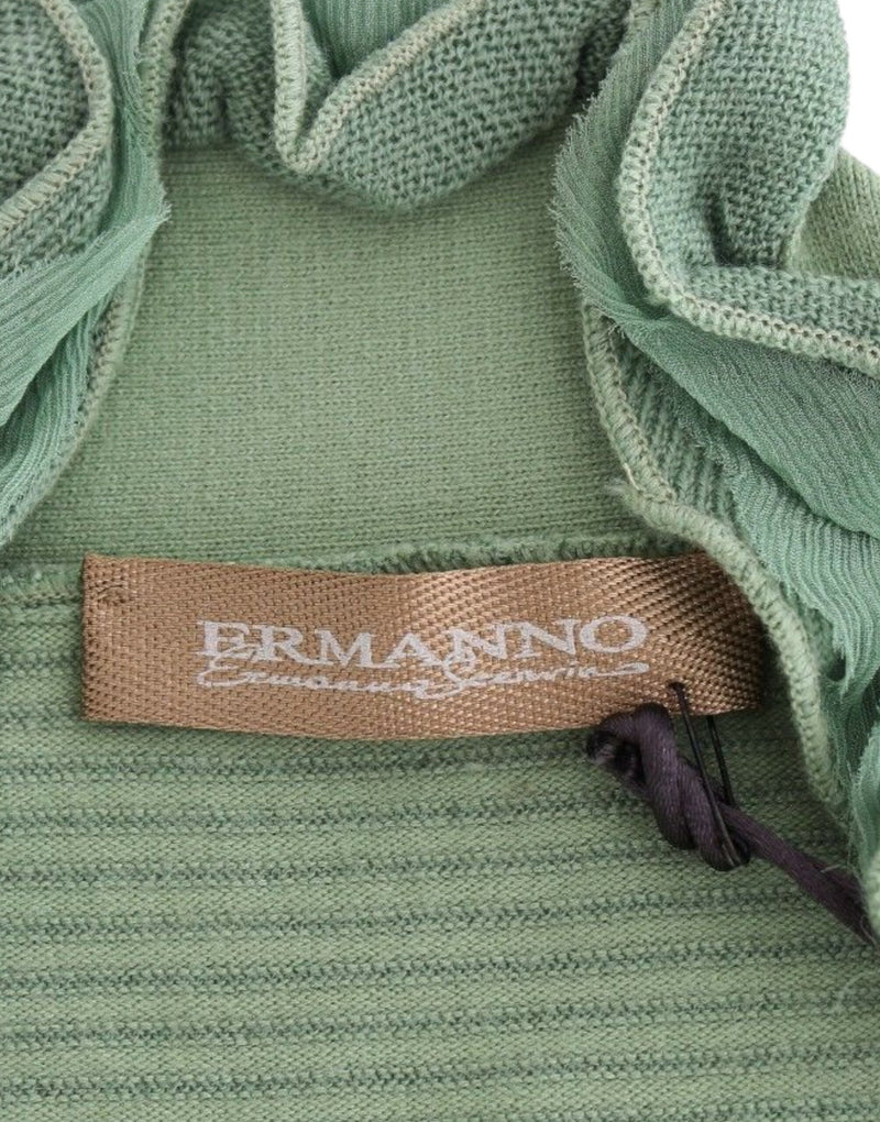 Elegant Green Striped Wool Blend Sweater Ermanno Scervino