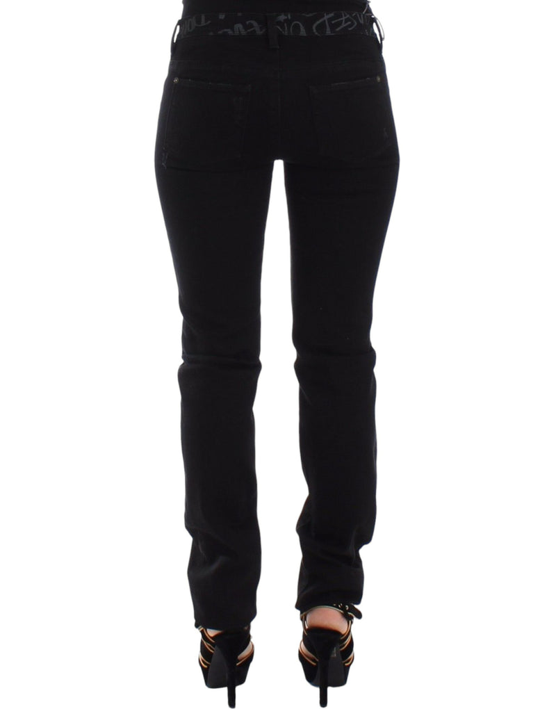 Chic Black Skinny Statement Jeans Ermanno Scervino