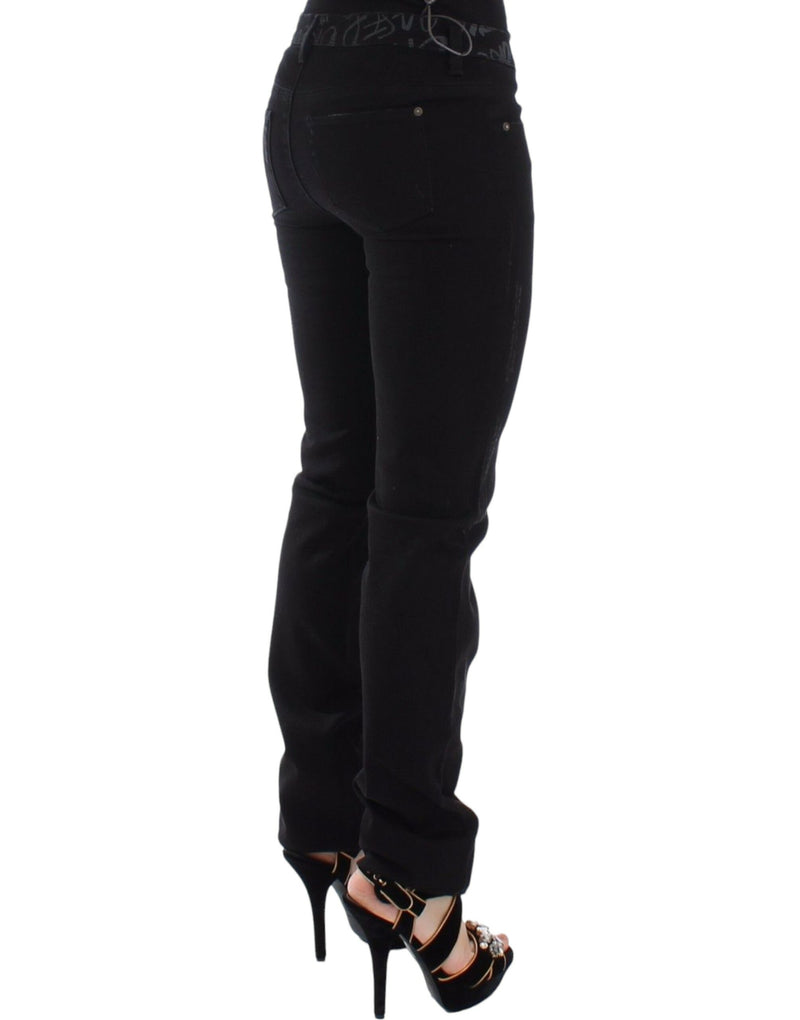 Chic Black Skinny Statement Jeans Ermanno Scervino