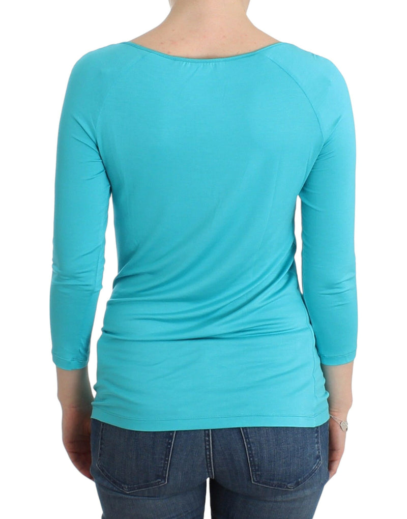 Elegant Blue Modal Blend Top Ermanno Scervino