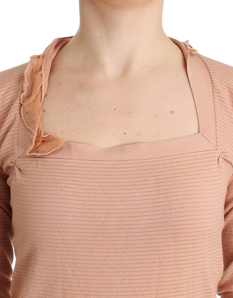 Chic Striped Wool Blend Orange Sweater Ermanno Scervino